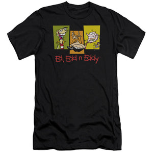 AN OFFCIALLY LICENSED ED EDD EDDY 3 EDS MEN'S PREMIUM SLIM FIT T-SHIRT BLACK