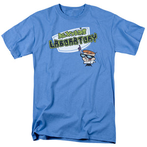 AN OFFCIALLY LICENSED DEXTERS LABORATORY LOGO MEN'S REGULAR FIT T-SHIRT CAROLINA BLUE