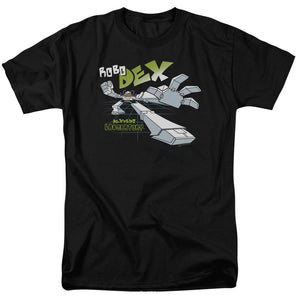 AN OFFCIALLY LICENSED DEXTERS LABORATORY ROBO DEX MEN'S REGULAR FIT T-SHIRT BLACK