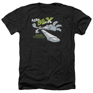 AN OFFCIALLY LICENSED DEXTERS LABORATORY ROBO DEX MEN'S HEATHER T-SHIRT CHARCOAL