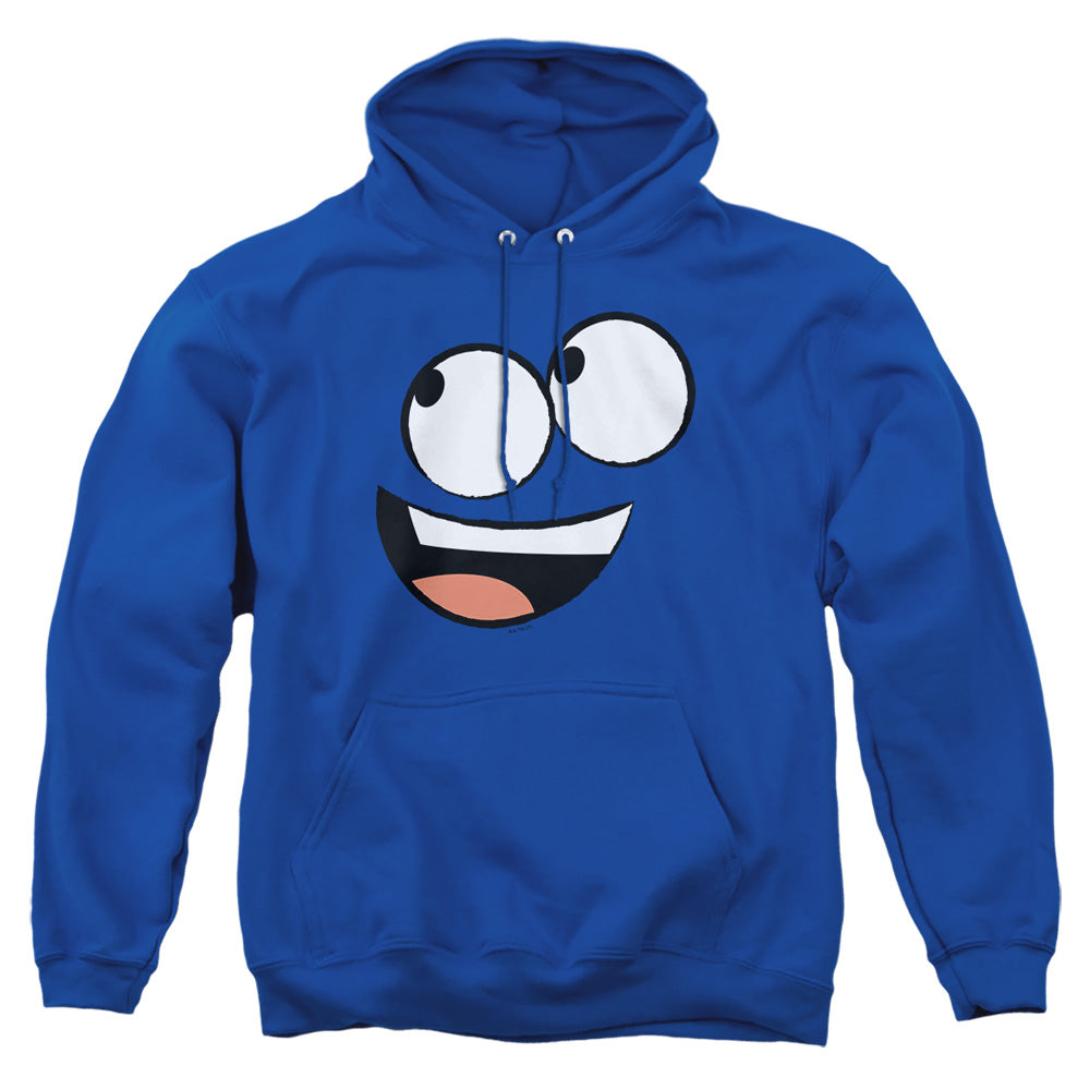 AN OFFCIALLY LICENSED FOSTERS BLUE FACE ADULT UNISEX PULLOVER HOODIE ROYAL