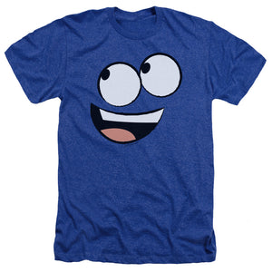 AN OFFCIALLY LICENSED FOSTERS BLUE FACE MEN'S HEATHER T-SHIRT ROYAL
