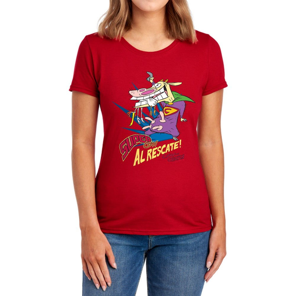 Cow & Chicken Super Cow Licensed Women's T-Shirt Regular Fit SM-2X