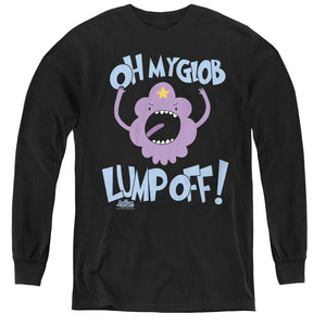 AN OFFCIALLY LICENSED ADVENTURE TIME LUMP OFF YOUTH LONG SLEEVE T-SHIRT BLACK