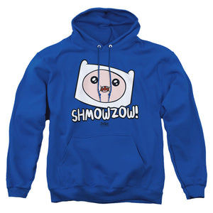 AN OFFCIALLY LICENSED ADVENTURE TIME SHMOWZOW ADULT UNISEX PULLOVER HOODIE ROYAL