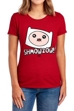 AN OFFCIALLY LICENSED ADVENTURE TIME SHMOWZOW WOMEN'S REGULAR FIT T-SHIRT ROYAL