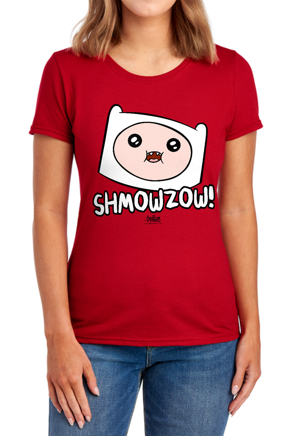 AN OFFCIALLY LICENSED ADVENTURE TIME SHMOWZOW WOMEN'S REGULAR FIT T-SHIRT ROYAL