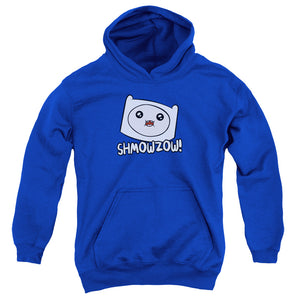 AN OFFCIALLY LICENSED ADVENTURE TIME SHMOWZOW YOUTH HOODIE ROYAL