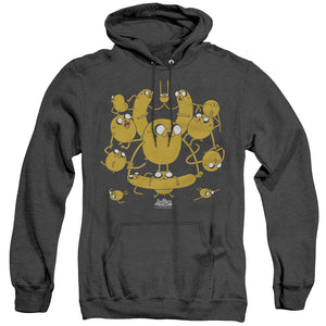 AN OFFCIALLY LICENSED ADVENTURE TIME JAKES ADULT UNISEX HEATHER PULLOVER HOODIE BLACK