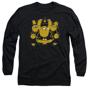 AN OFFCIALLY LICENSED ADVENTURE TIME JAKES MEN'S LONG SLEEVE T-SHIRT BLACK