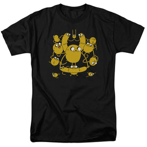 AN OFFCIALLY LICENSED ADVENTURE TIME JAKES MEN'S REGULAR FIT T-SHIRT BLACK