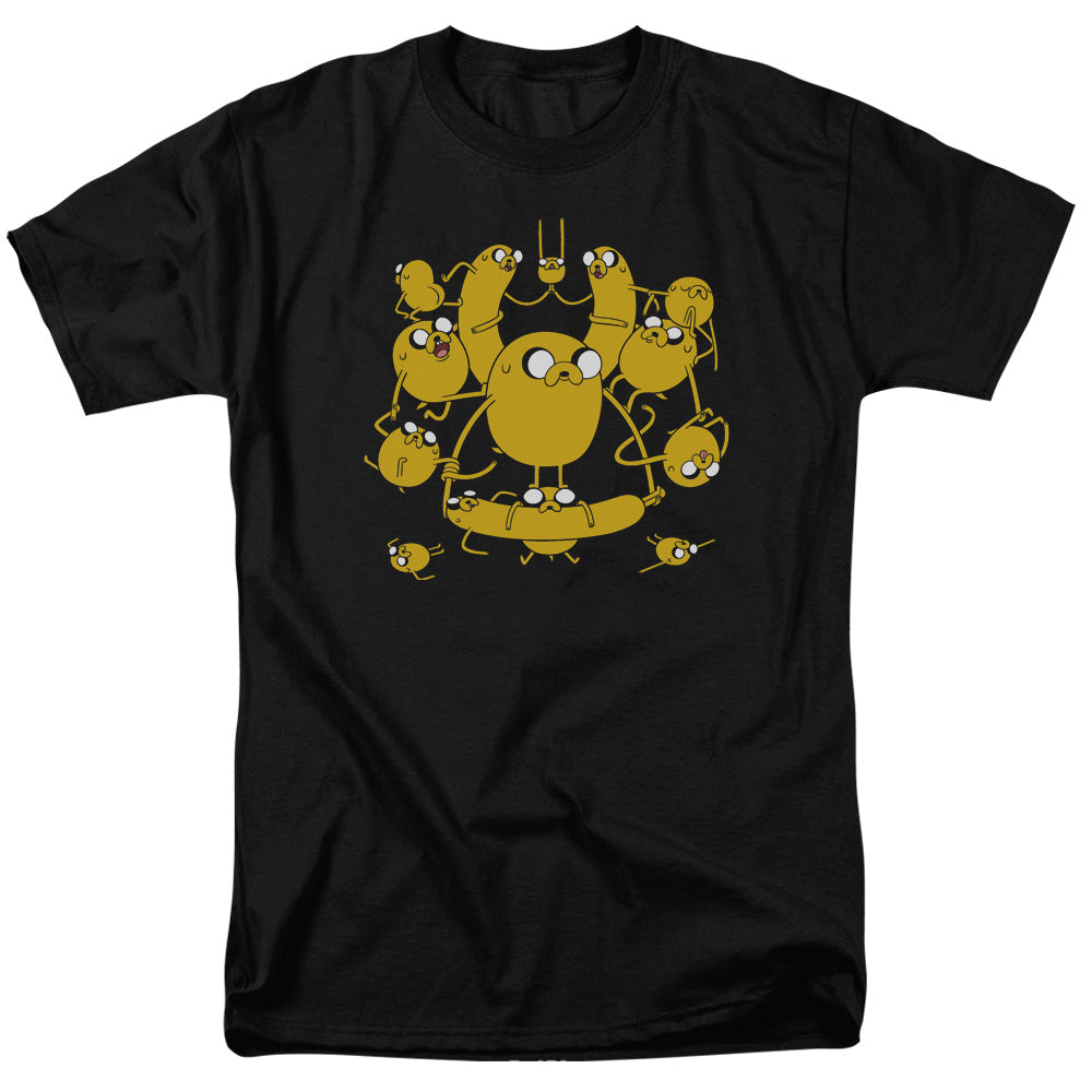 AN OFFCIALLY LICENSED ADVENTURE TIME JAKES MEN'S REGULAR FIT T-SHIRT BLACK