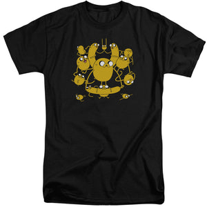 AN OFFCIALLY LICENSED ADVENTURE TIME JAKES MEN'S TALL FIT T-SHIRT BLACK