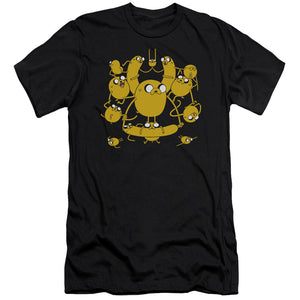 AN OFFCIALLY LICENSED ADVENTURE TIME JAKES MEN'S PREMIUM SLIM FIT T-SHIRT BLACK