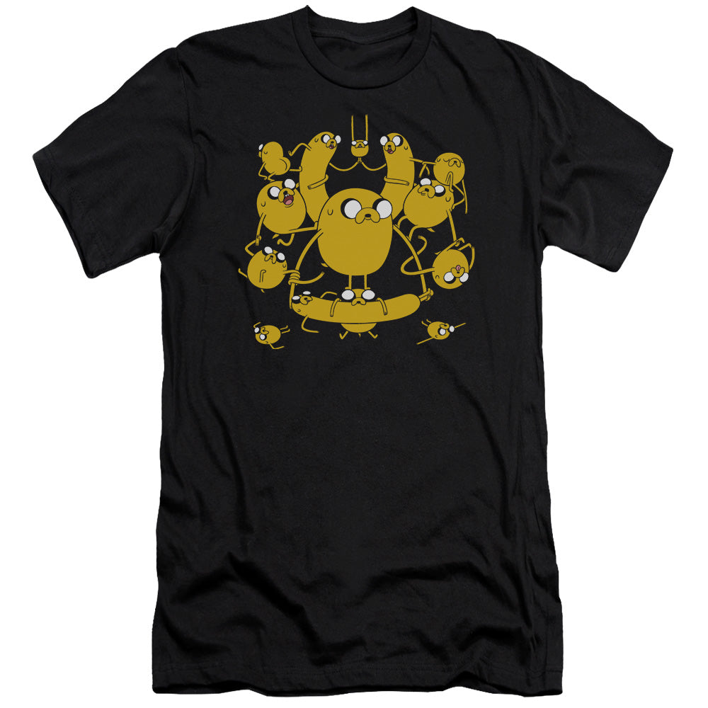 AN OFFCIALLY LICENSED ADVENTURE TIME JAKES MEN'S PREMIUM SLIM FIT T-SHIRT BLACK