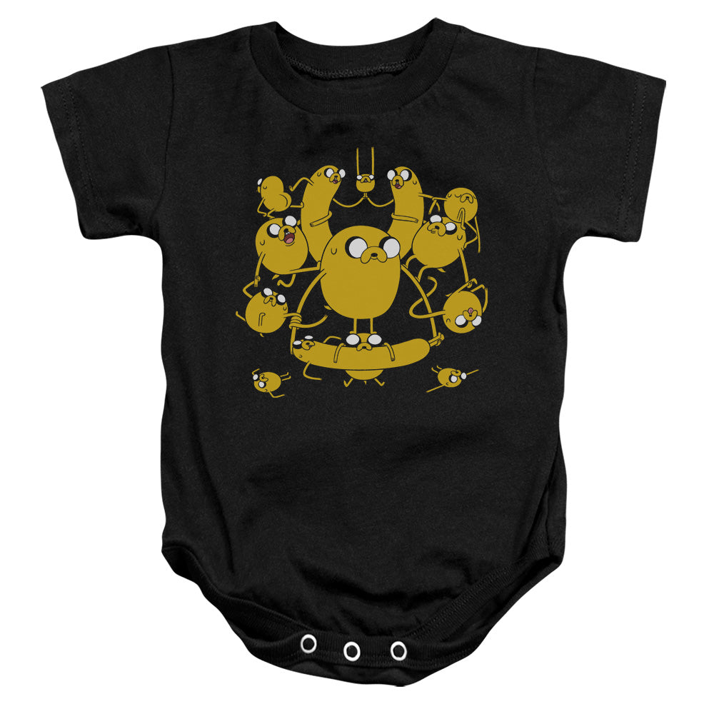 AN OFFCIALLY LICENSED ADVENTURE TIME JAKES BABY BODYSUIT BLACK
