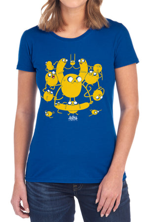 AN OFFCIALLY LICENSED ADVENTURE TIME JAKES WOMEN'S REGULAR FIT T-SHIRT BLACK