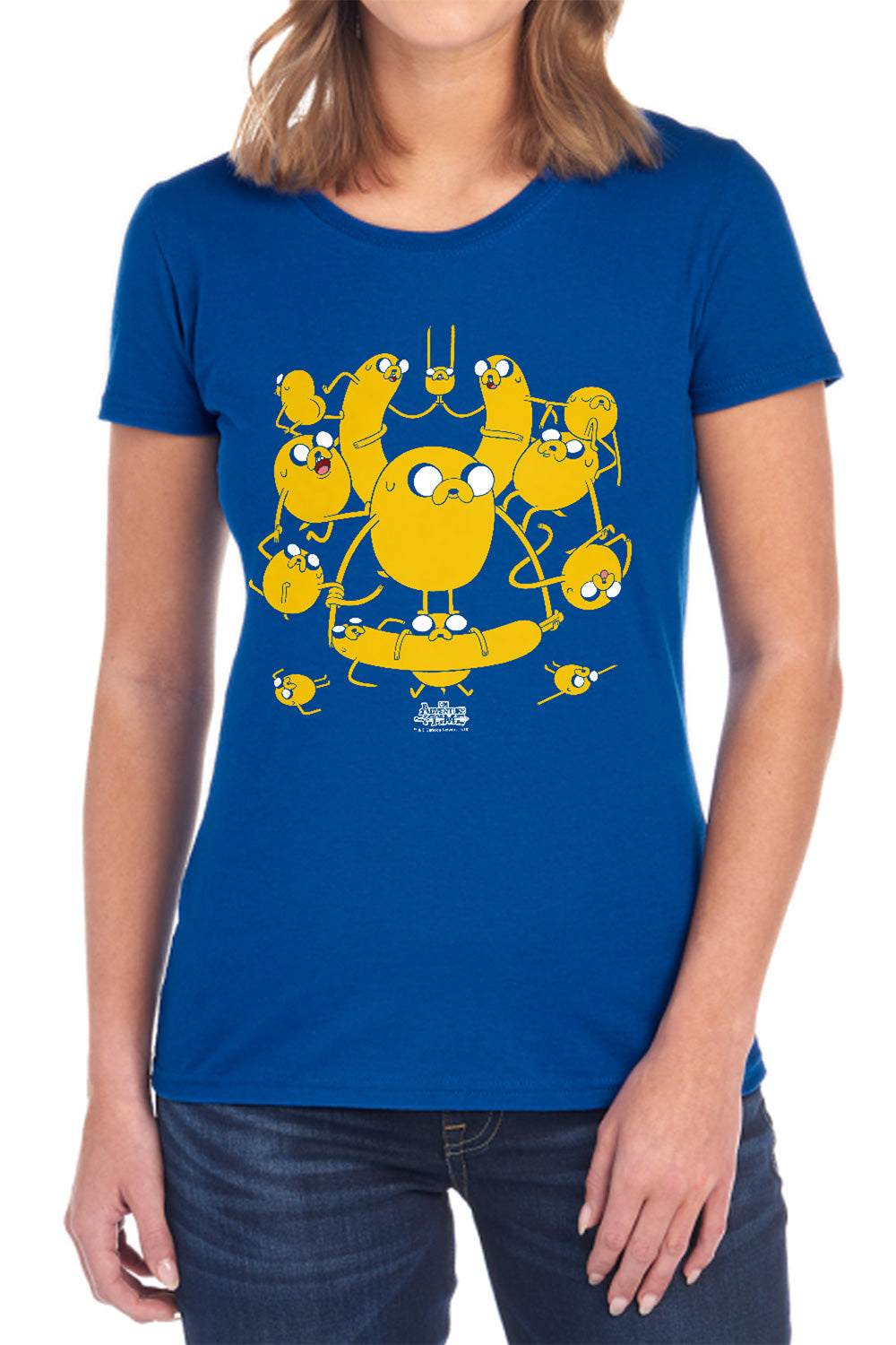 AN OFFCIALLY LICENSED ADVENTURE TIME JAKES WOMEN'S REGULAR FIT T-SHIRT BLACK