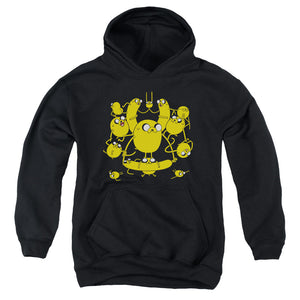 AN OFFCIALLY LICENSED ADVENTURE TIME JAKES YOUTH HOODIE BLACK