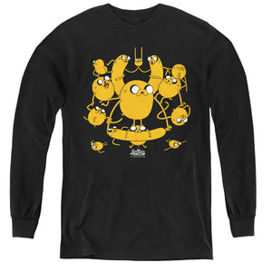 AN OFFCIALLY LICENSED ADVENTURE TIME JAKES YOUTH LONG SLEEVE T-SHIRT BLACK