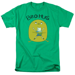 AN OFFCIALLY LICENSED ADVENTURE TIME BRO HUG MEN'S REGULAR FIT T-SHIRT KELLY GREEN