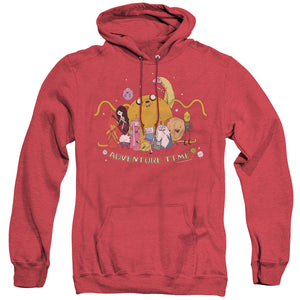 AN OFFCIALLY LICENSED ADVENTURE TIME OUTSTRETCHED ADULT UNISEX HEATHER PULLOVER HOODIE RED