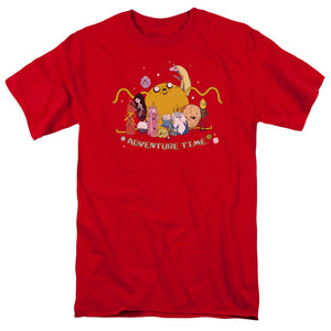 AN OFFCIALLY LICENSED ADVENTURE TIME OUTSTRETCHED MEN'S REGULAR FIT T-SHIRT RED