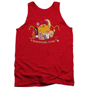 AN OFFCIALLY LICENSED ADVENTURE TIME OUTSTRETCHED ADULT UNISEX TANK TOP RED