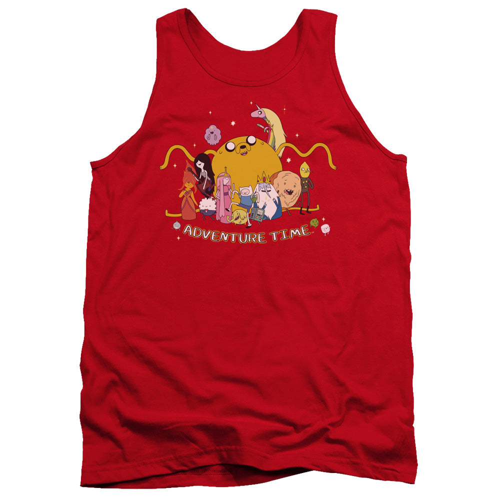 AN OFFCIALLY LICENSED ADVENTURE TIME OUTSTRETCHED ADULT UNISEX TANK TOP RED