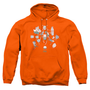 AN OFFCIALLY LICENSED ADVENTURE TIME GLOB BALL ADULT UNISEX PULLOVER HOODIE ORANGE