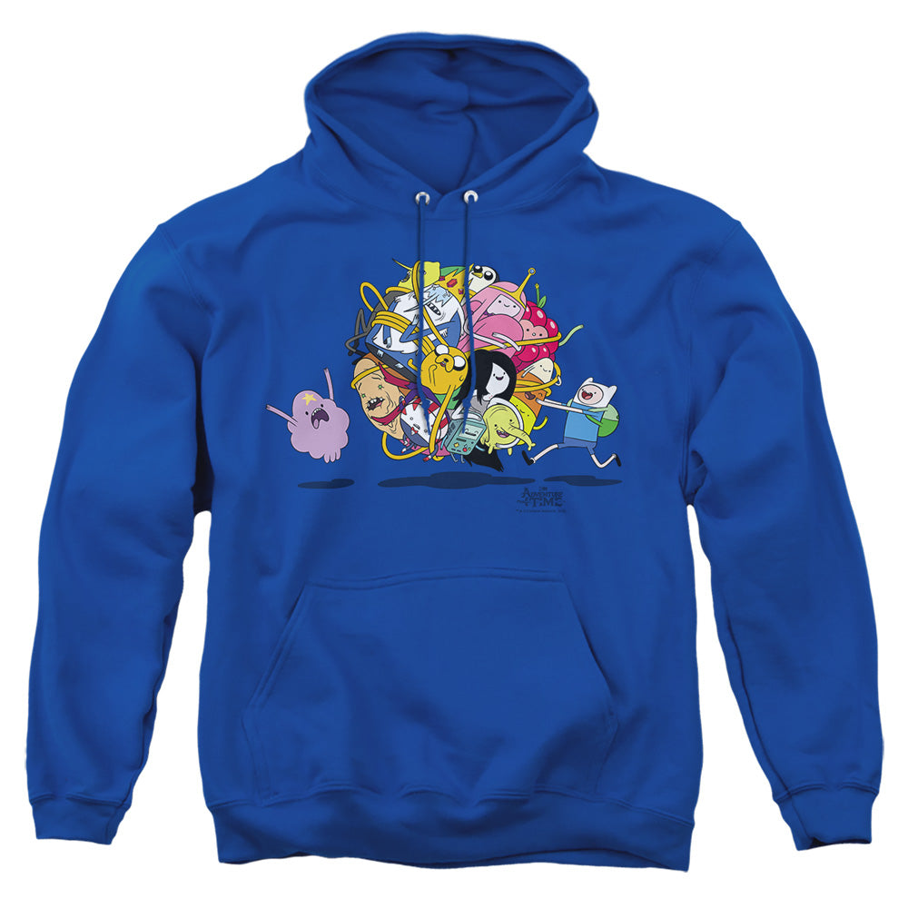 AN OFFCIALLY LICENSED ADVENTURE TIME GLOB BALL ADULT UNISEX PULLOVER HOODIE ROYAL