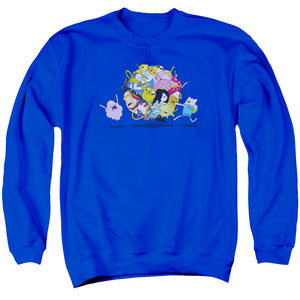 AN OFFCIALLY LICENSED ADVENTURE TIME GLOB BALL ADULT UNISEX CREWNECK SWEATSHIRT ROYAL