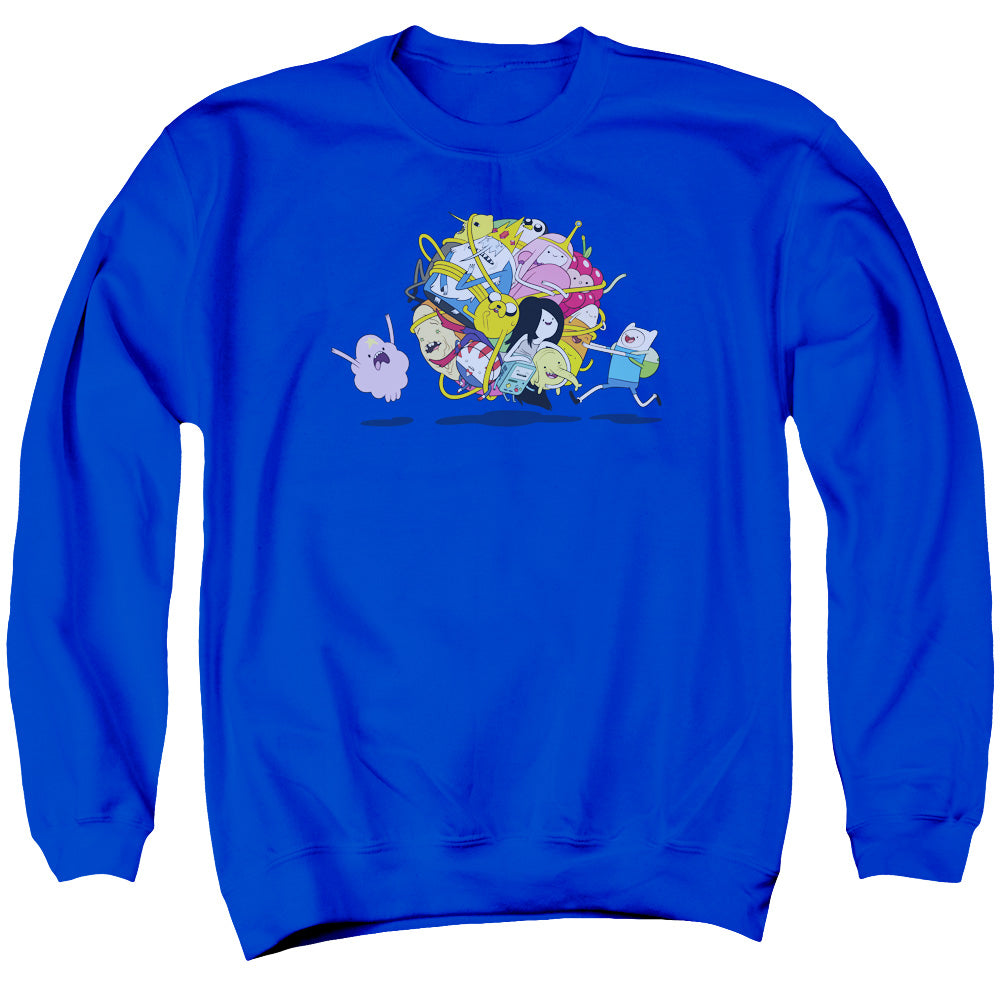 AN OFFCIALLY LICENSED ADVENTURE TIME GLOB BALL ADULT UNISEX CREWNECK SWEATSHIRT ROYAL
