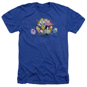 AN OFFCIALLY LICENSED ADVENTURE TIME GLOB BALL MEN'S HEATHER T-SHIRT ROYAL