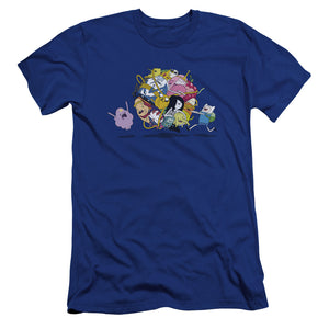 AN OFFCIALLY LICENSED ADVENTURE TIME GLOB BALL MEN'S PREMIUM SLIM FIT T-SHIRT ROYAL