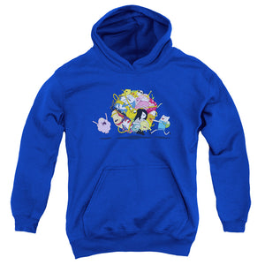 AN OFFCIALLY LICENSED ADVENTURE TIME GLOB BALL YOUTH HOODIE ROYAL