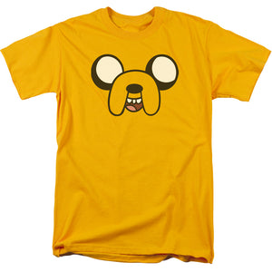 AN OFFCIALLY LICENSED ADVENTURE TIME JAKE HEAD MEN'S REGULAR FIT T-SHIRT GOLD