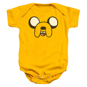 AN OFFCIALLY LICENSED ADVENTURE TIME JAKE HEAD BABY BODYSUIT GOLD