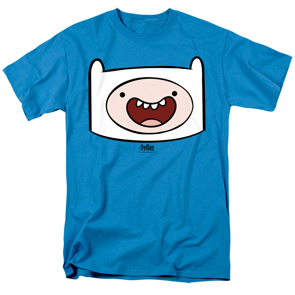 AN OFFCIALLY LICENSED ADVENTURE TIME FINN HEAD MEN'S REGULAR FIT T-SHIRT TURQUOISE