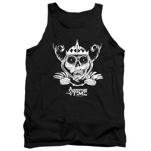 AN OFFCIALLY LICENSED ADVENTURE TIME SKULL FACE ADULT UNISEX TANK TOP BLACK