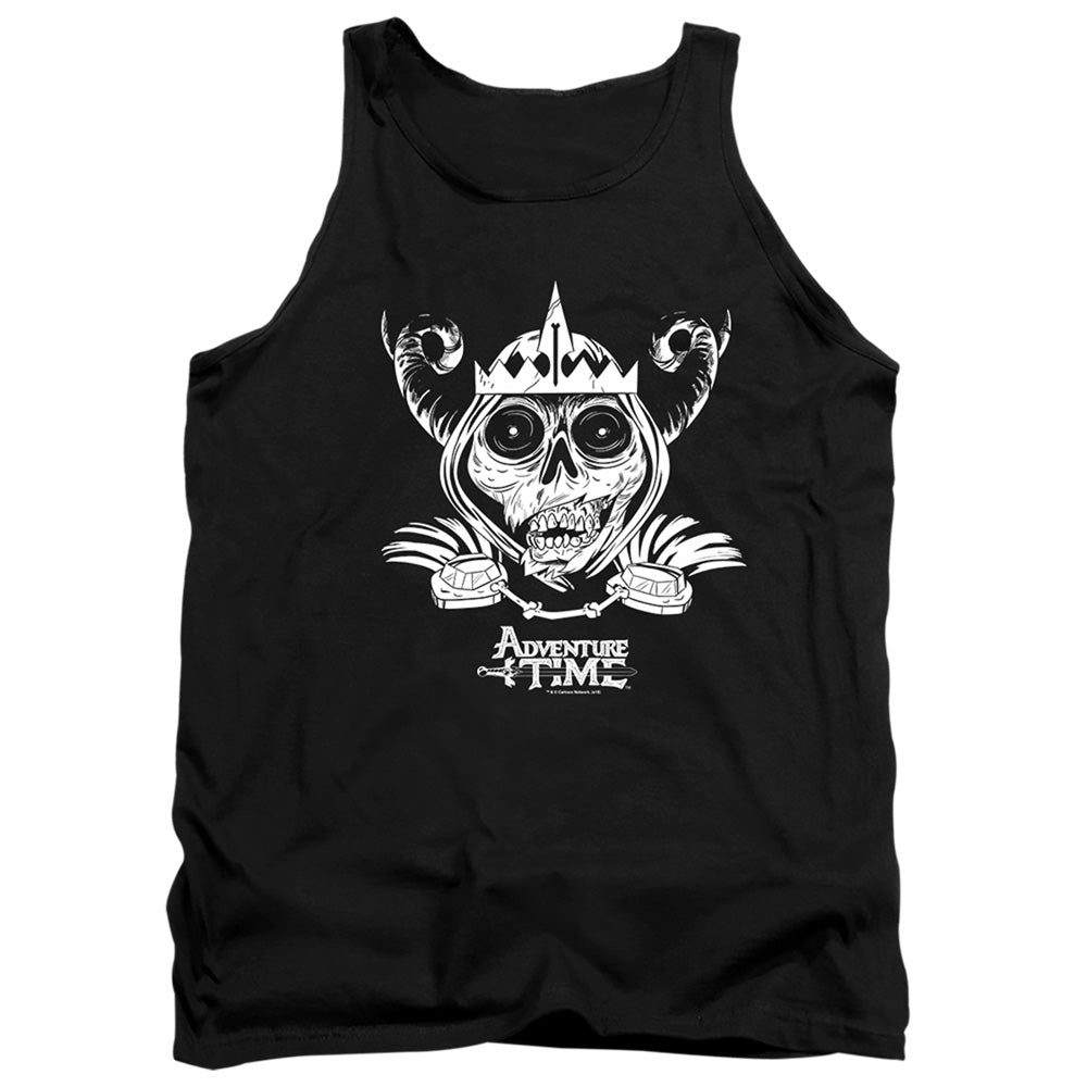 AN OFFCIALLY LICENSED ADVENTURE TIME SKULL FACE ADULT UNISEX TANK TOP BLACK