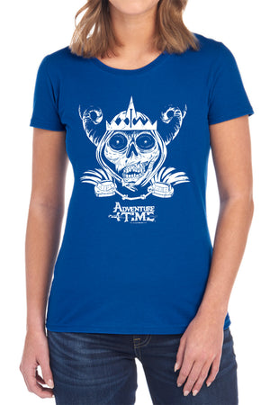AN OFFCIALLY LICENSED ADVENTURE TIME SKULL FACE WOMEN'S REGULAR FIT T-SHIRT BLACK