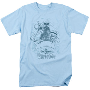 AN OFFCIALLY LICENSED GRIM ADVENTURES OF BILLY & MANDY SKETCHED MEN'S REGULAR FIT T-SHIRT LIGHT BLUE