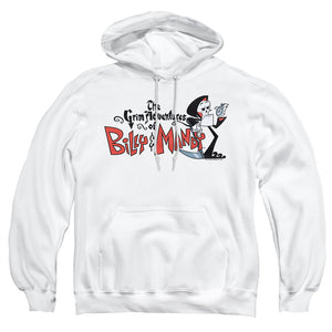 AN OFFCIALLY LICENSED BILLY & MANDY LOGO ADULT UNISEX PULLOVER HOODIE WHITE