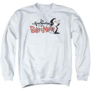 AN OFFCIALLY LICENSED BILLY & MANDY LOGO ADULT UNISEX CREWNECK SWEATSHIRT WHITE