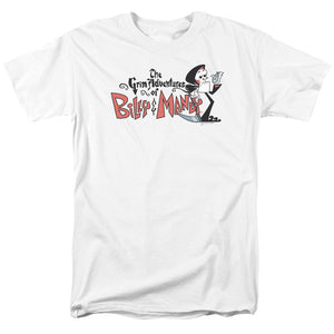 AN OFFCIALLY LICENSED BILLY & MANDY LOGO MEN'S REGULAR FIT T-SHIRT WHITE