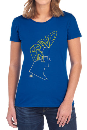 AN OFFCIALLY LICENSED JOHNNY BRAVO BRAVO HAIR WOMEN'S REGULAR FIT T-SHIRT BLACK