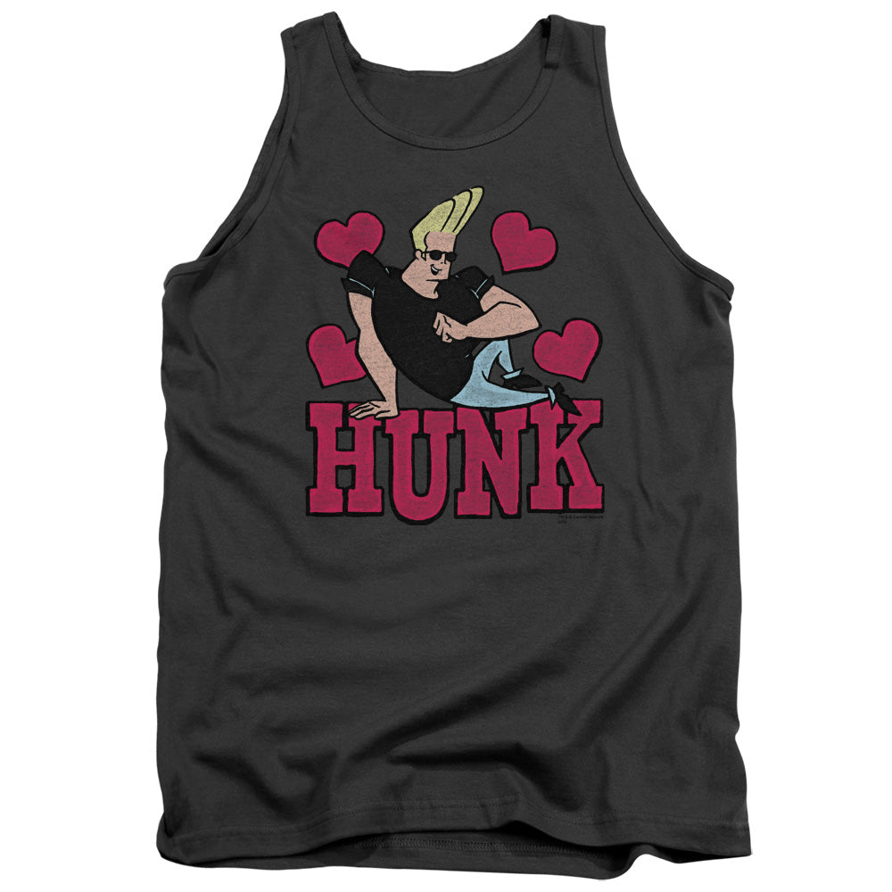 AN OFFCIALLY LICENSED JOHNNY BRAVO HUNK ADULT UNISEX TANK TOP CHARCOAL