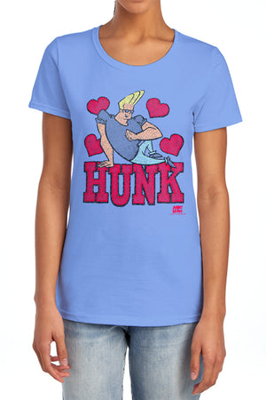 AN OFFCIALLY LICENSED JOHNNY BRAVO HUNK WOMEN'S REGULAR FIT T-SHIRT CHARCOAL
