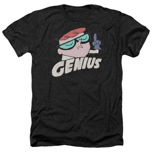 AN OFFCIALLY LICENSED DEXTERS LABORATORY GENIUS MEN'S HEATHER T-SHIRT CHARCOAL
